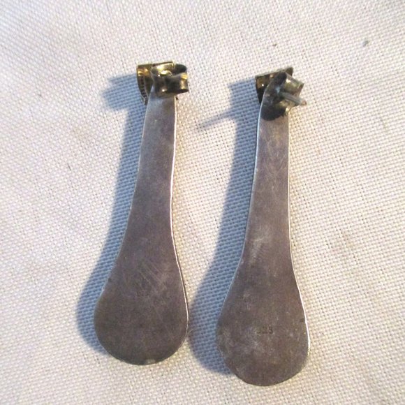 STERLING SILVER Ball Bead Pierced Earring Ethnic - Picture 4 of 5